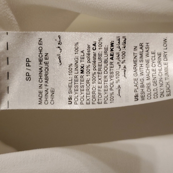 WHBM size SP white with black beaded spaghetti strap top - Picture 6 of 9